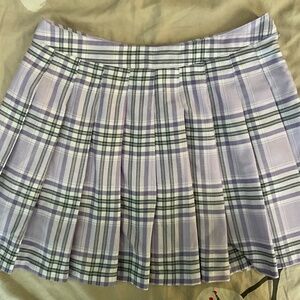Skirt purple pleaded plaid